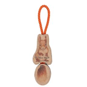 Natural Leather Jointed Squirrel Tug Dog Toy