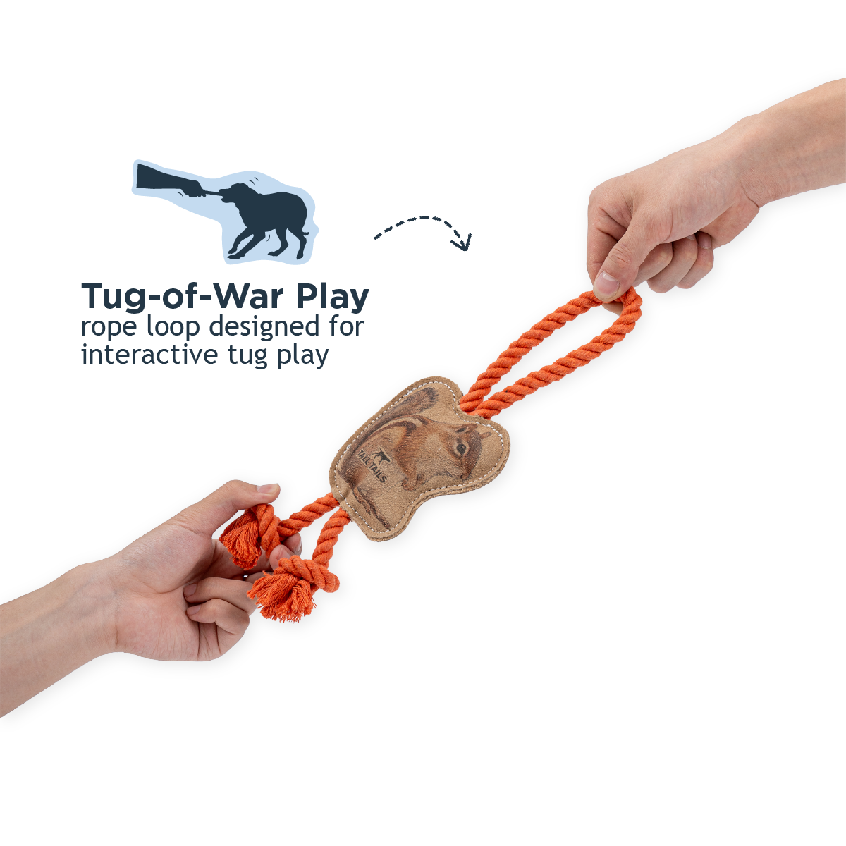Natural Leather Chipmunk Tug Dog Toy - additional image