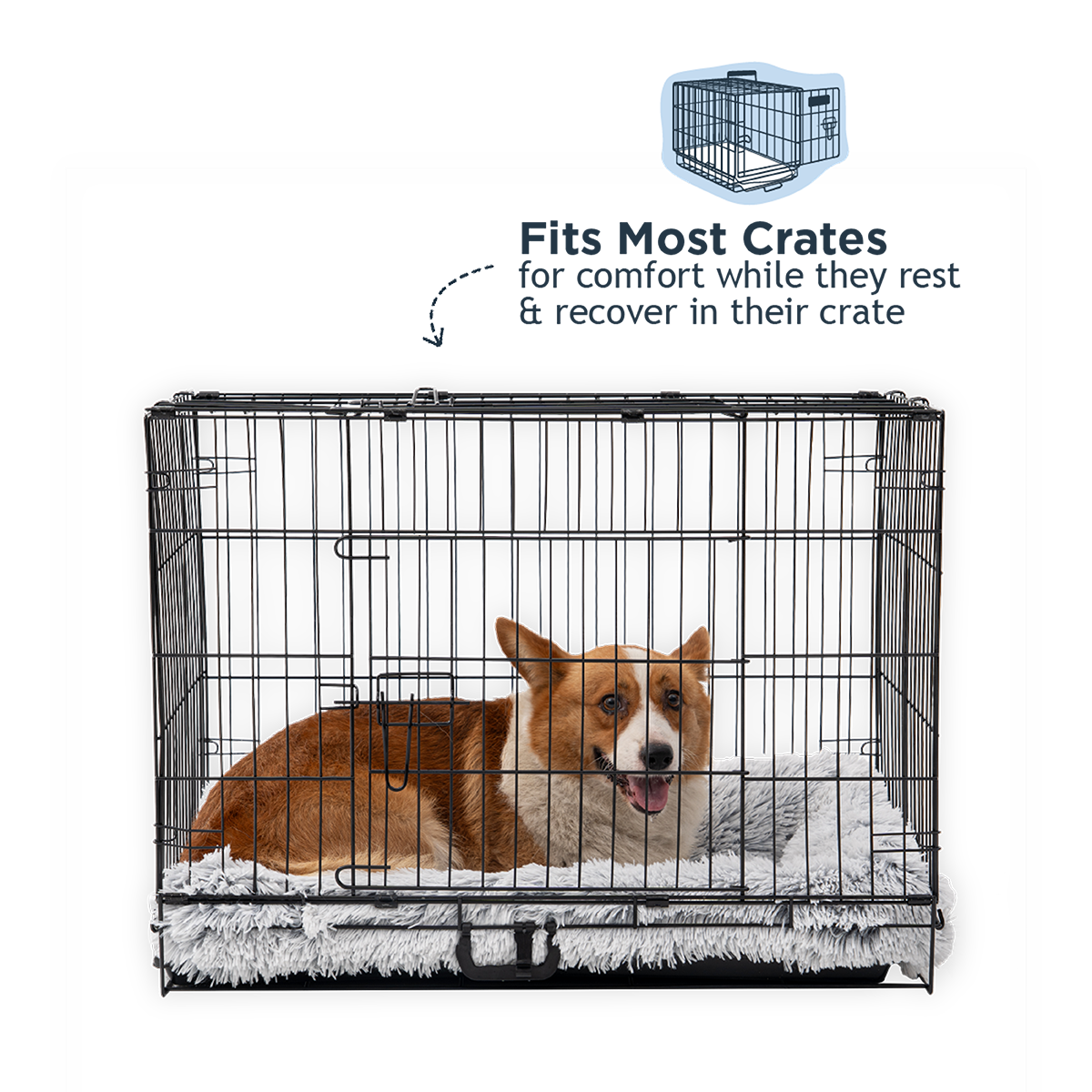 Grey Cuddle Crate Dog Bed - additional image