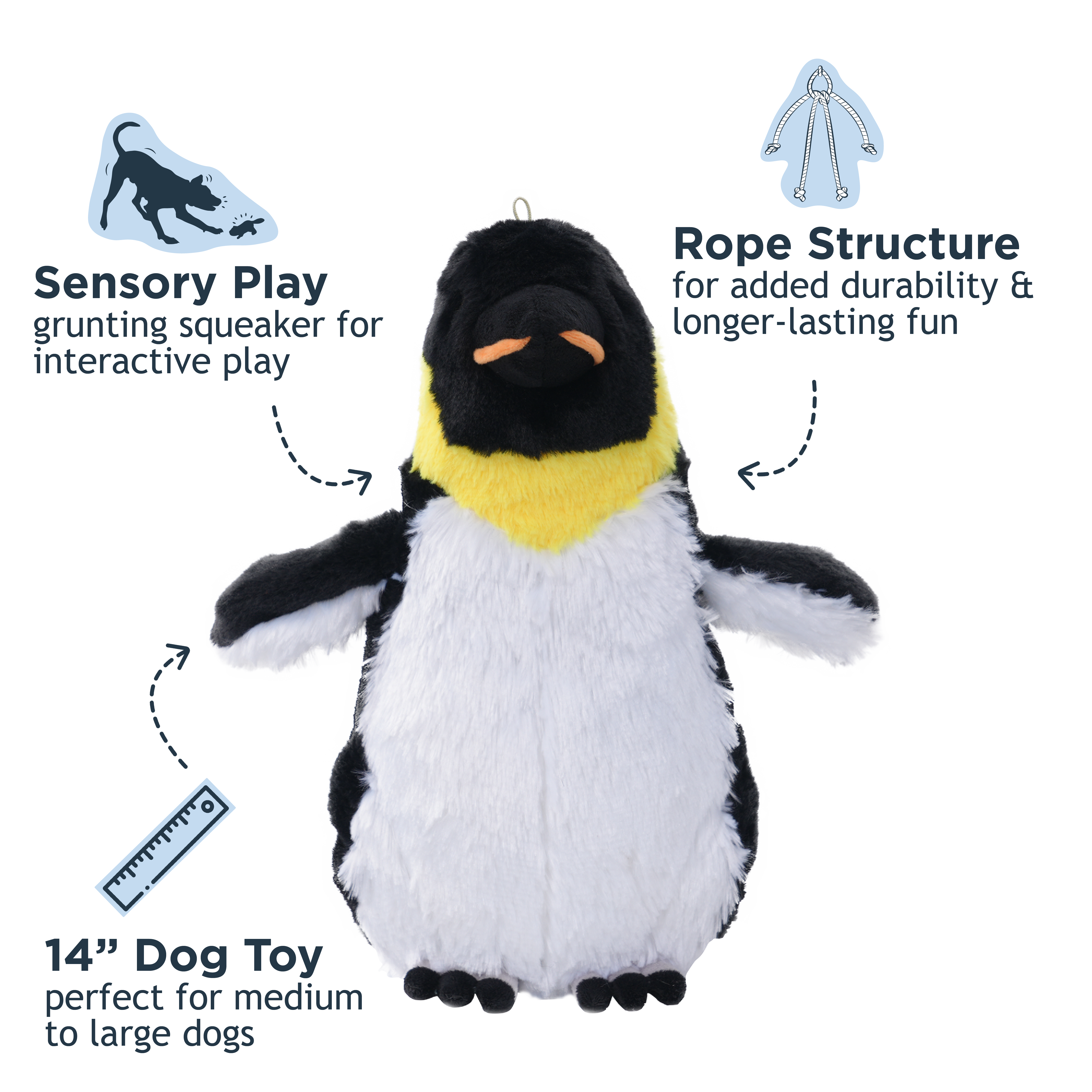 Emperor Penguin Squeaker Dog Toy - additional image
