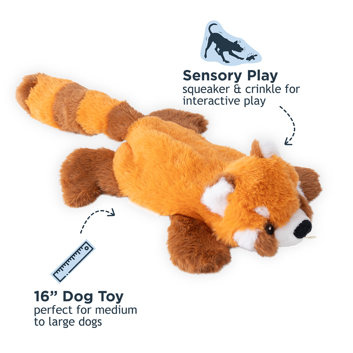 Stuffless Red Panda Squeaker Dog Toy - additional image
