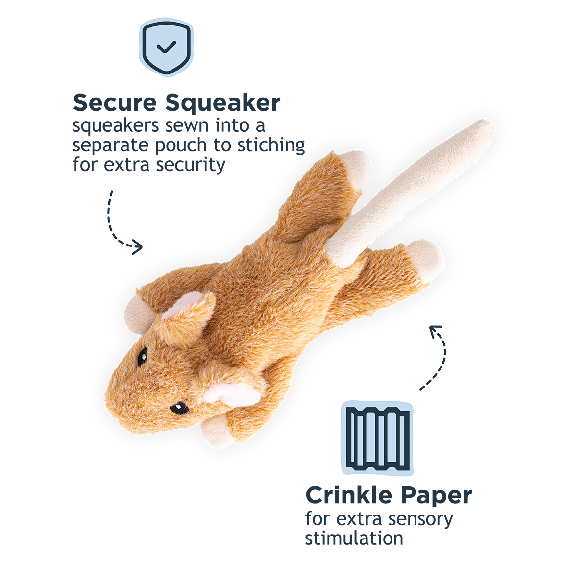Stuffless Mouse Squeaker Dog Toy - additional image
