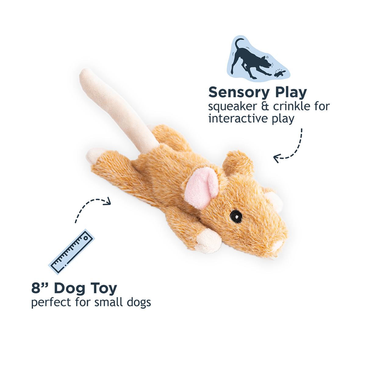 Stuffless Mouse Squeaker Dog Toy - additional image