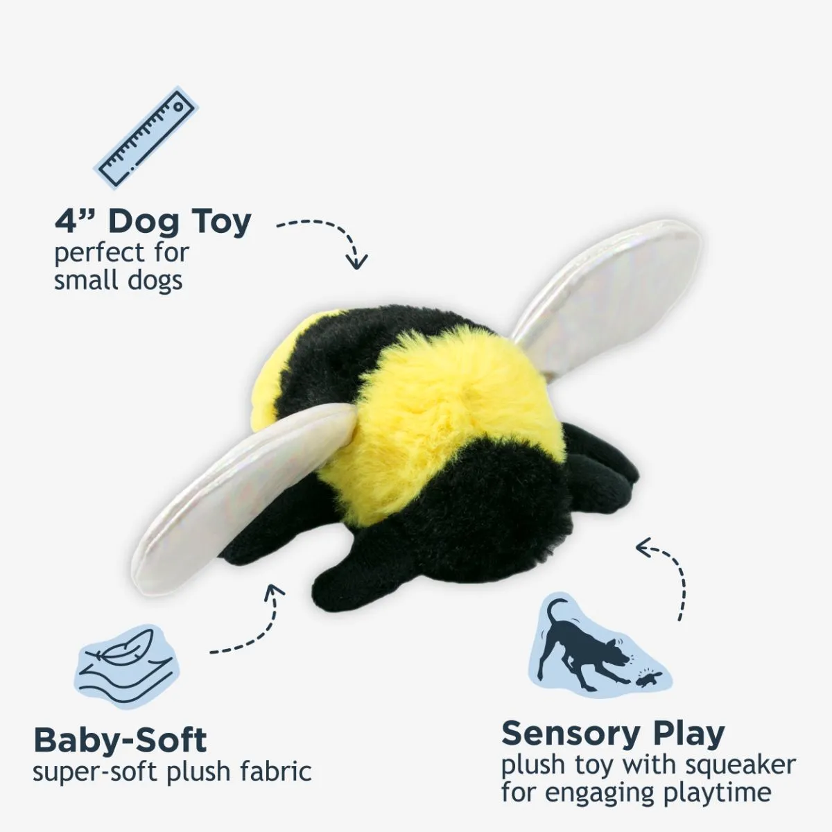 Bee with Squeaker Dog Toy - additional image