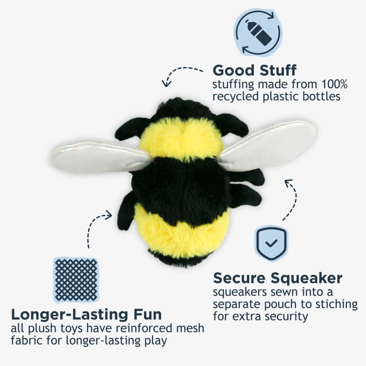 Bee with Squeaker Dog Toy - additional image