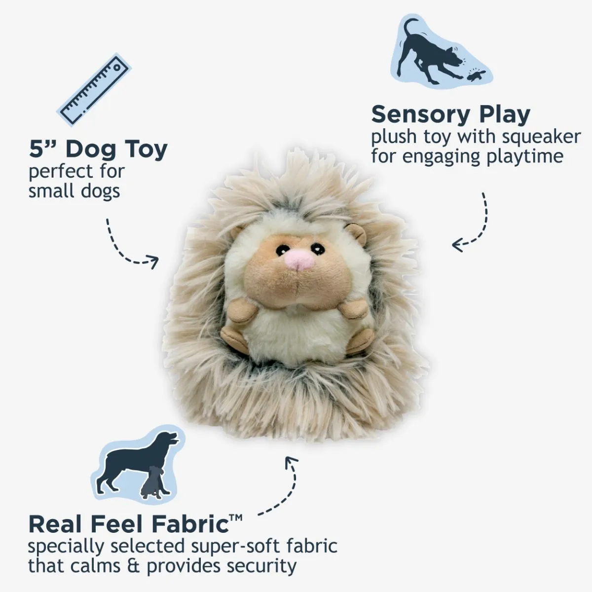 Real Feel Fluffy Baby Hedgehog with Squeaker - additional image
