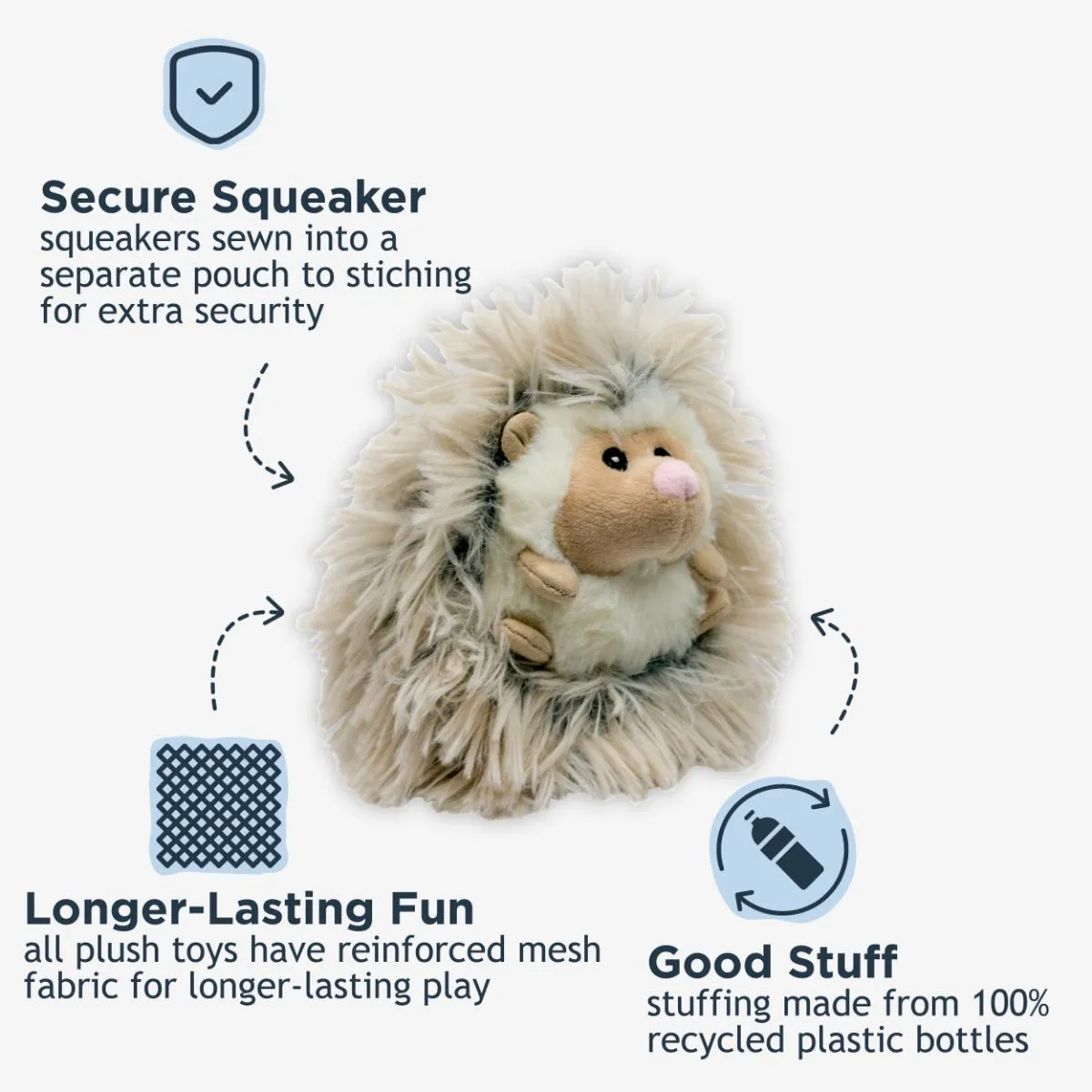 Real Feel Fluffy Baby Hedgehog with Squeaker - additional image