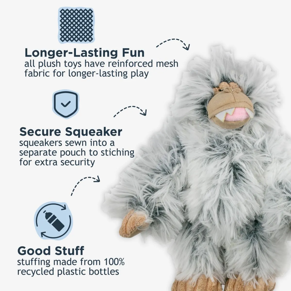 Mini Yeti with Squeaker Dog Toy - additional image
