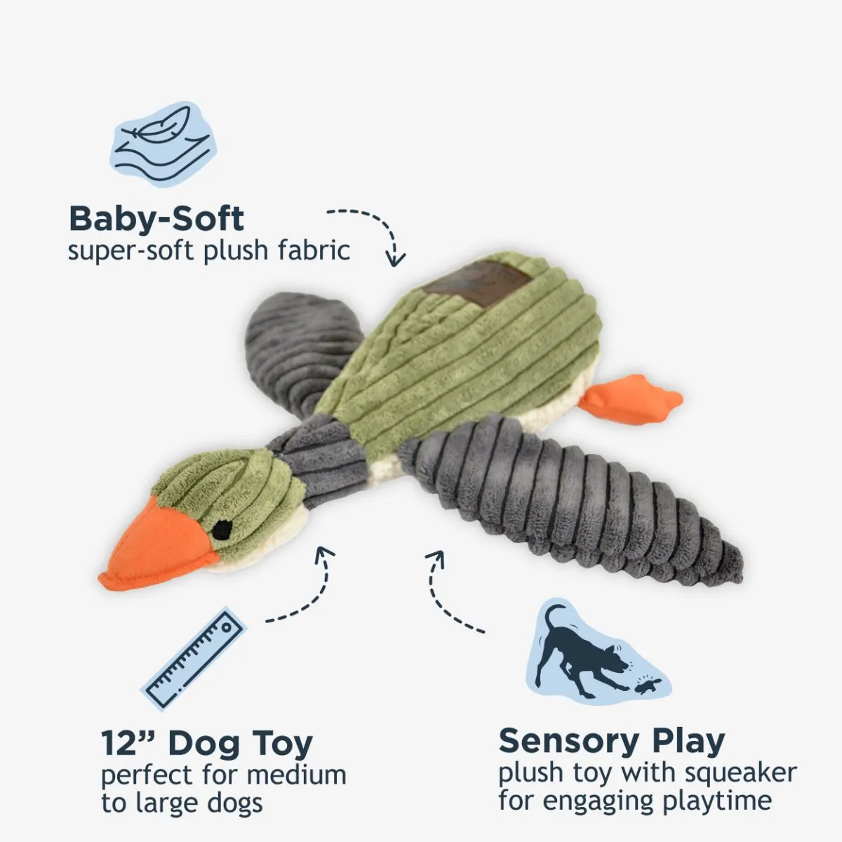 Plush Duck with Squeaker Dog Toy - additional image