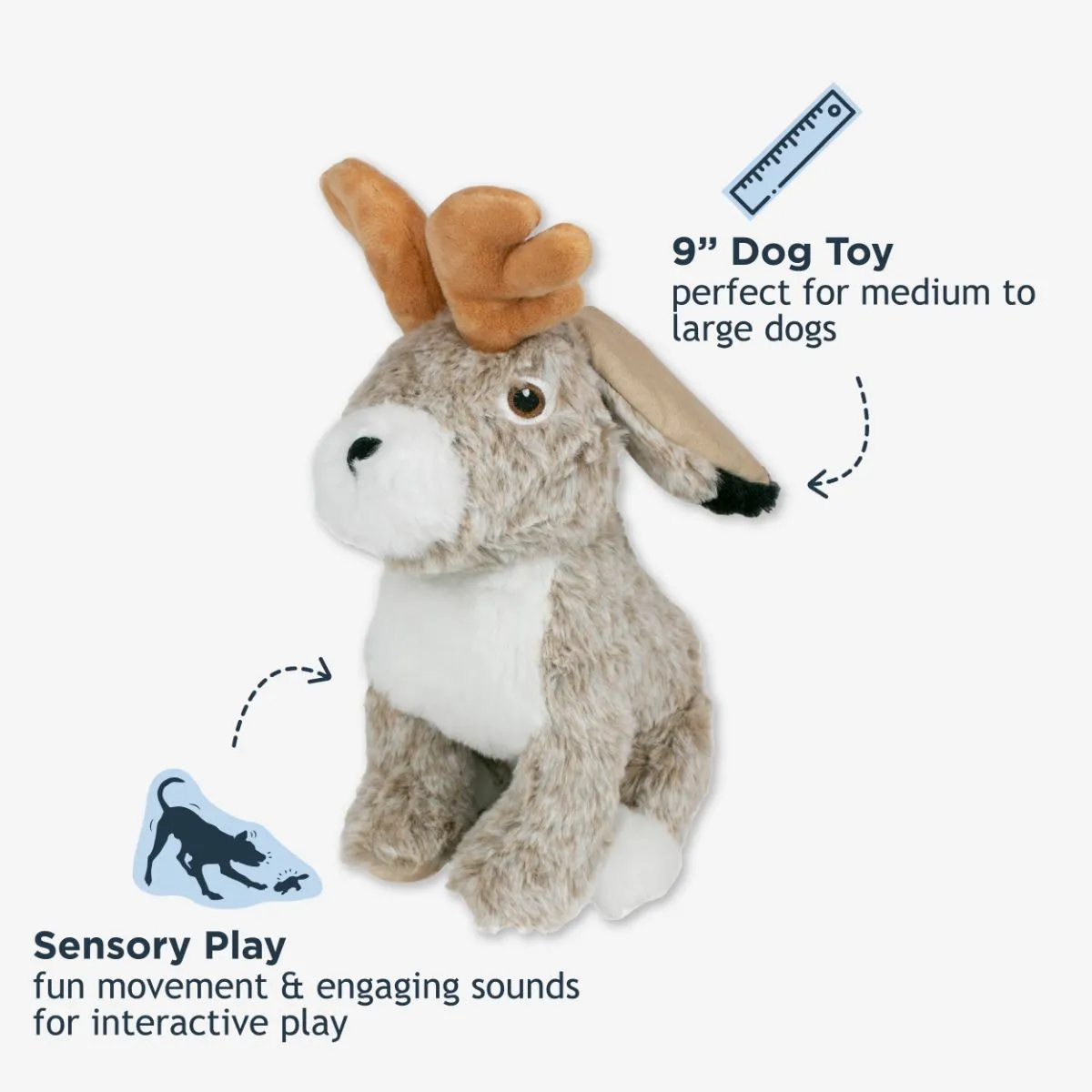 Animated Jackalope Dog Toy - additional image