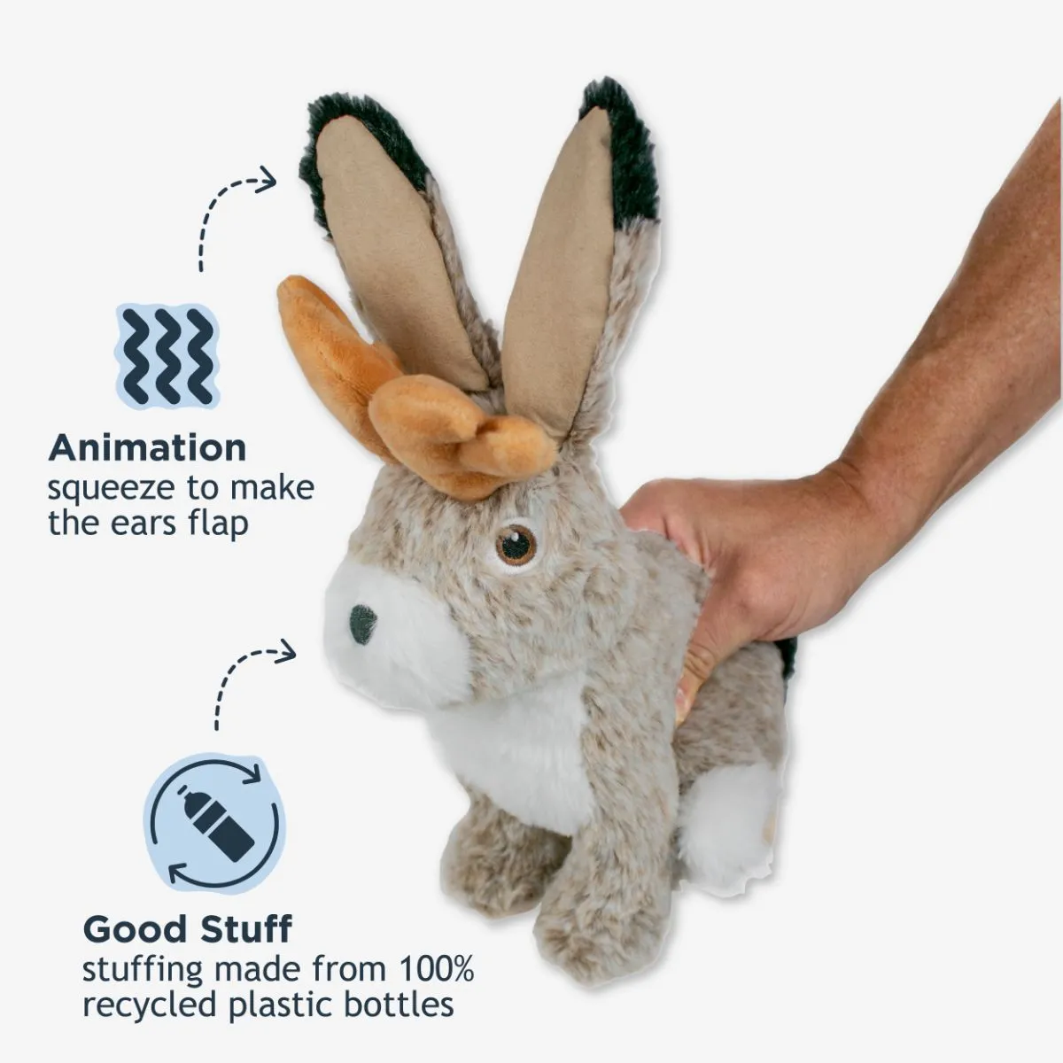 Animated Jackalope Dog Toy - additional image