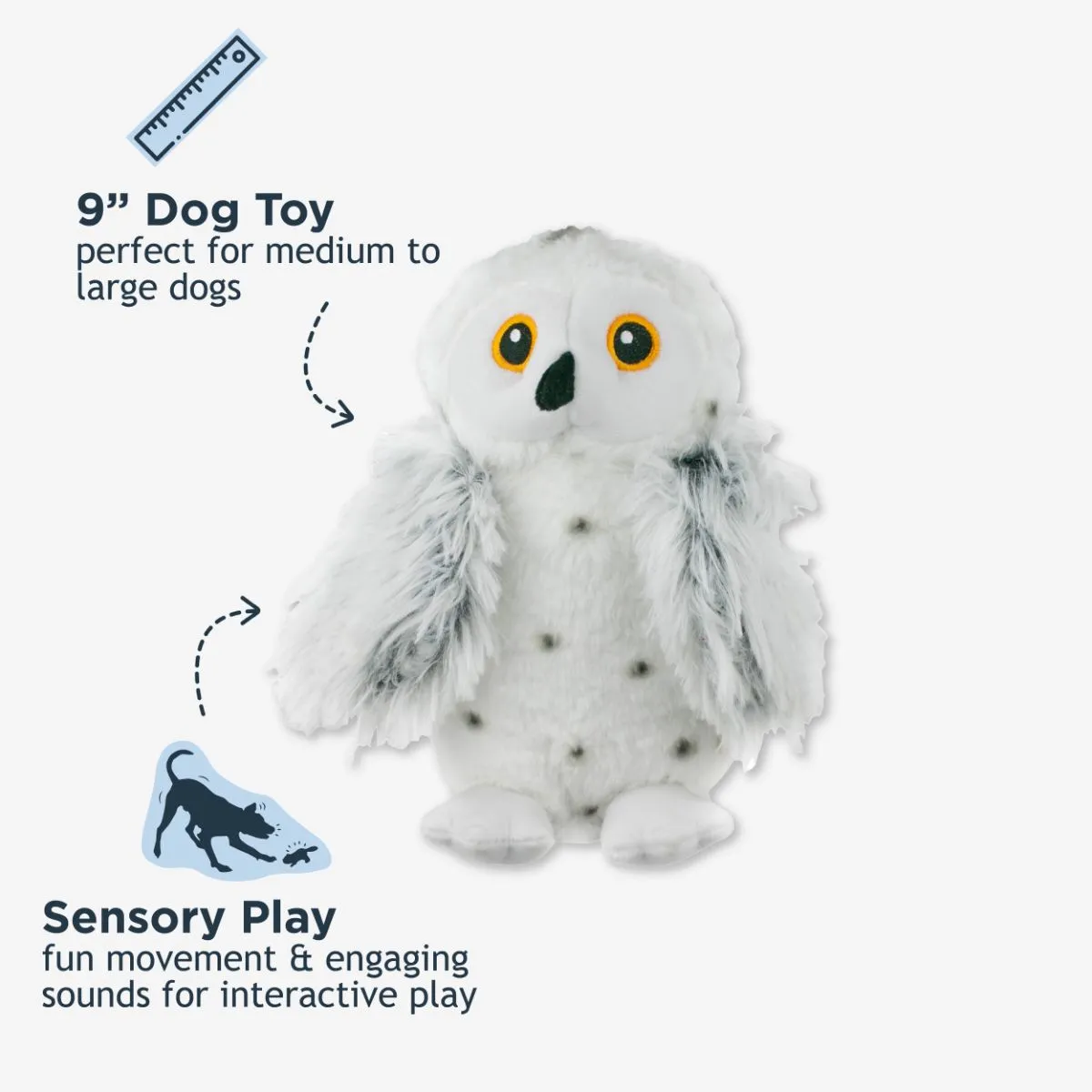 Animated Snow Owl Dog Toy - additional image