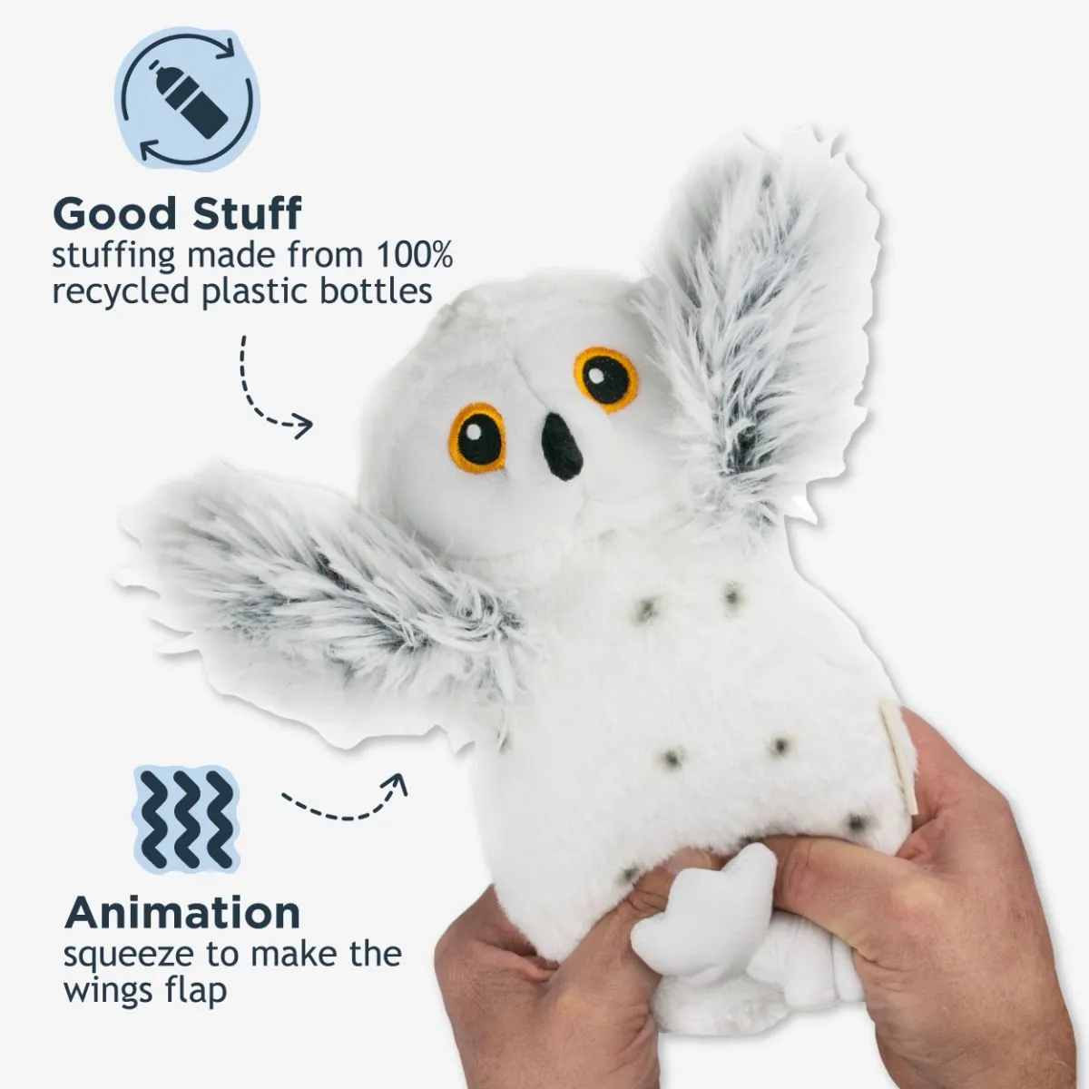 Animated Snow Owl Dog Toy - additional image
