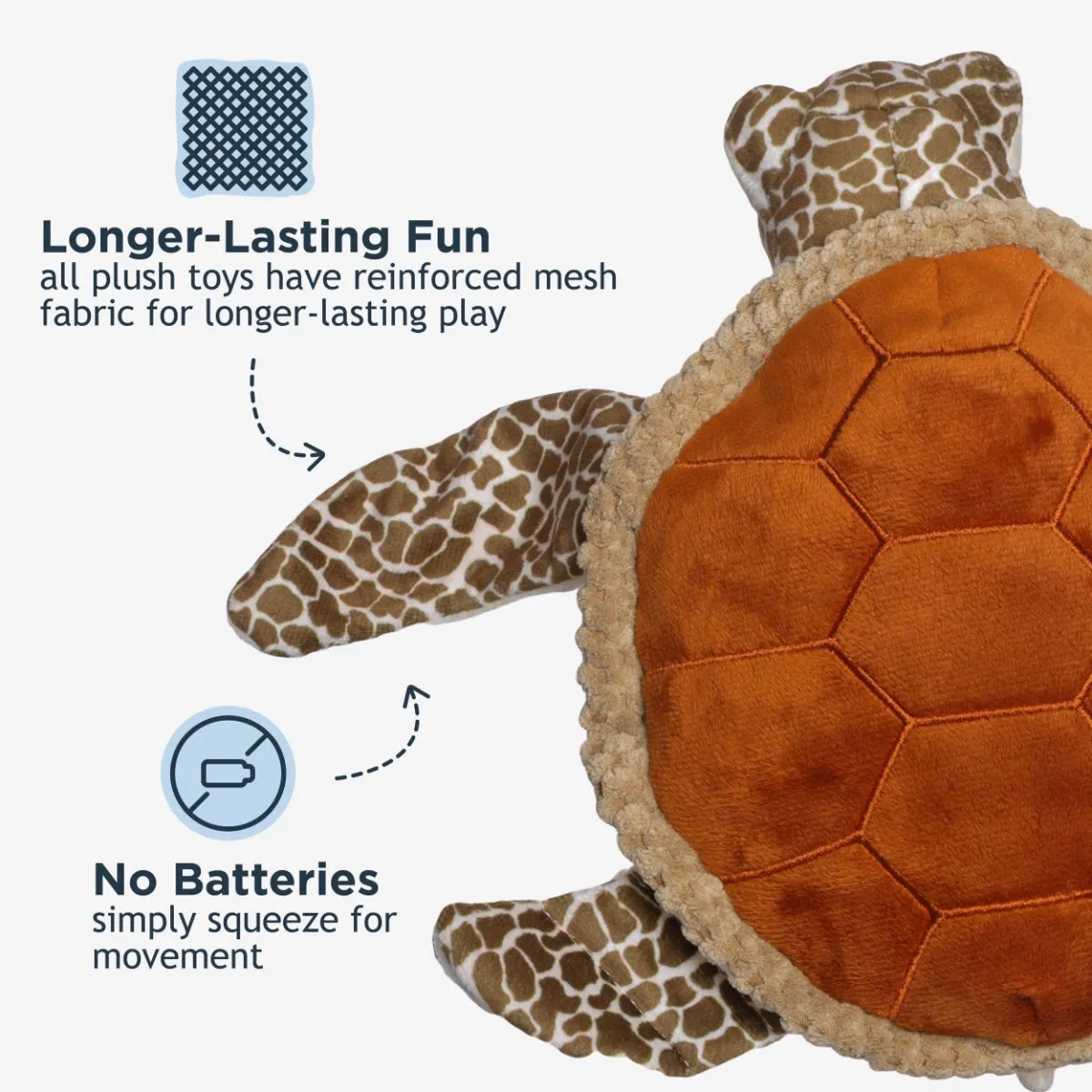 Animated Sea Turtle Dog Toy - additional image