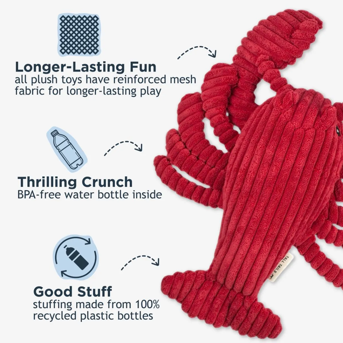Crunch Lobster Dog Toy - additional image
