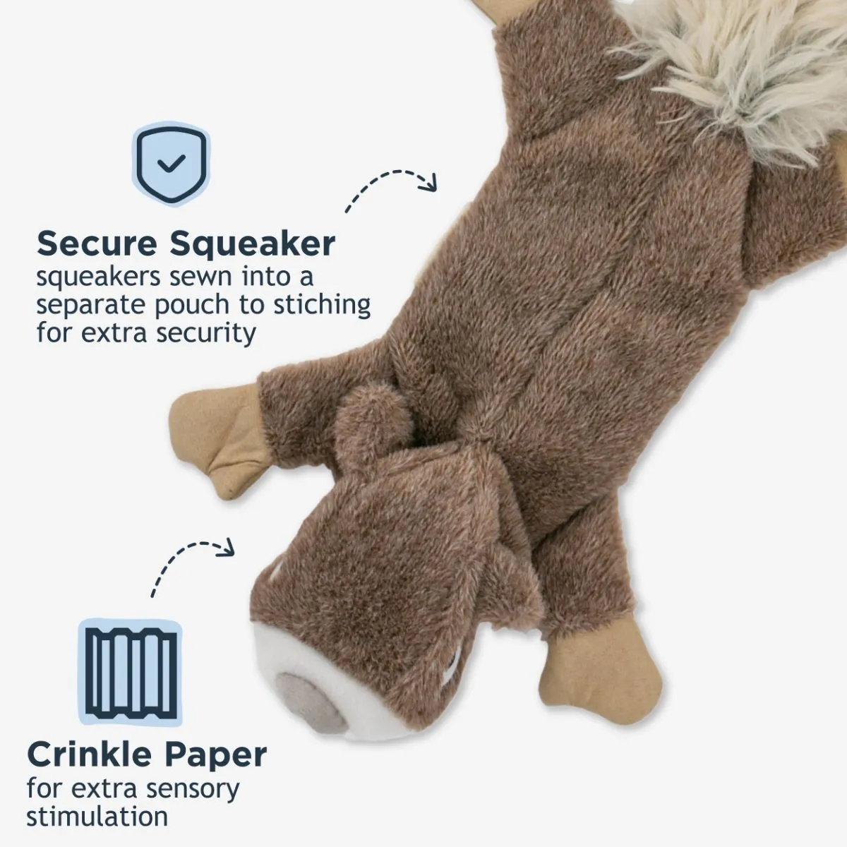 Stuffless Squirrel Squeaker Dog Toy - additional image