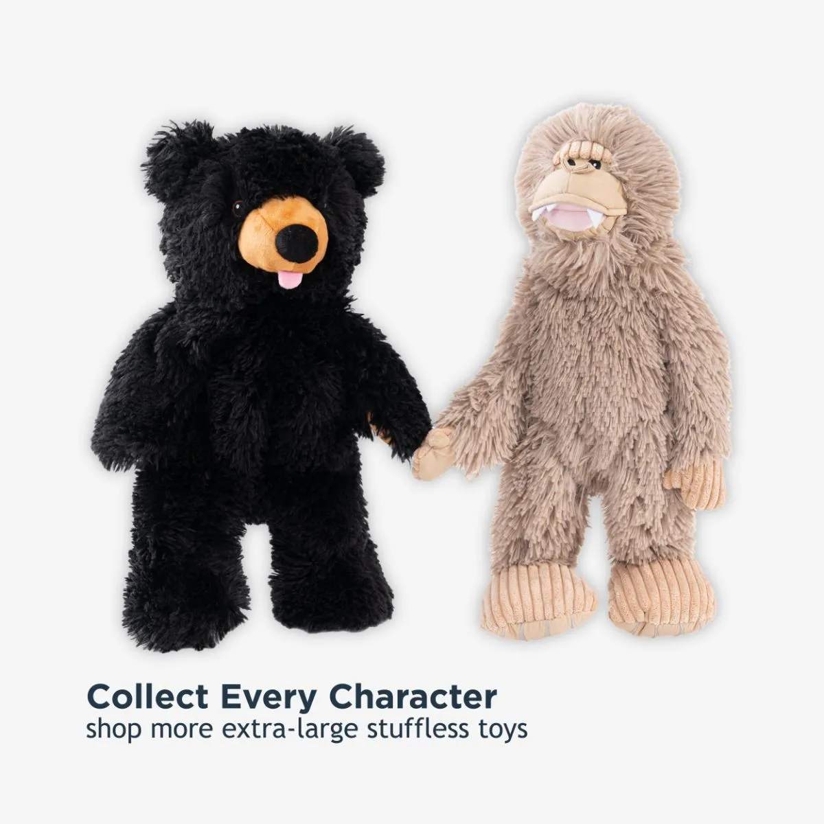 Stuffless Black Bear Squeaker Dog Toy - additional image