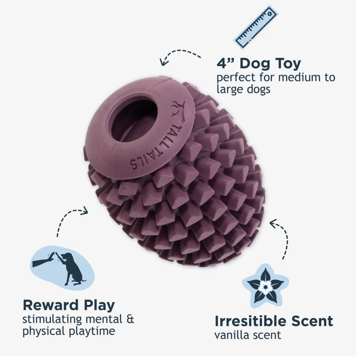 Natural Rubber Pinecone Reward Dog Toy - additional image