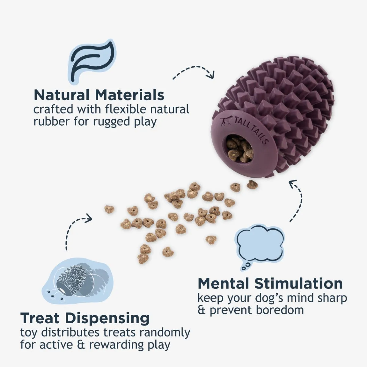 Natural Rubber Pinecone Reward Dog Toy - additional image