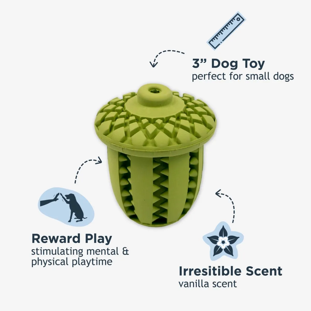 Natural Rubber Acorn Reward Dog Toy - additional image