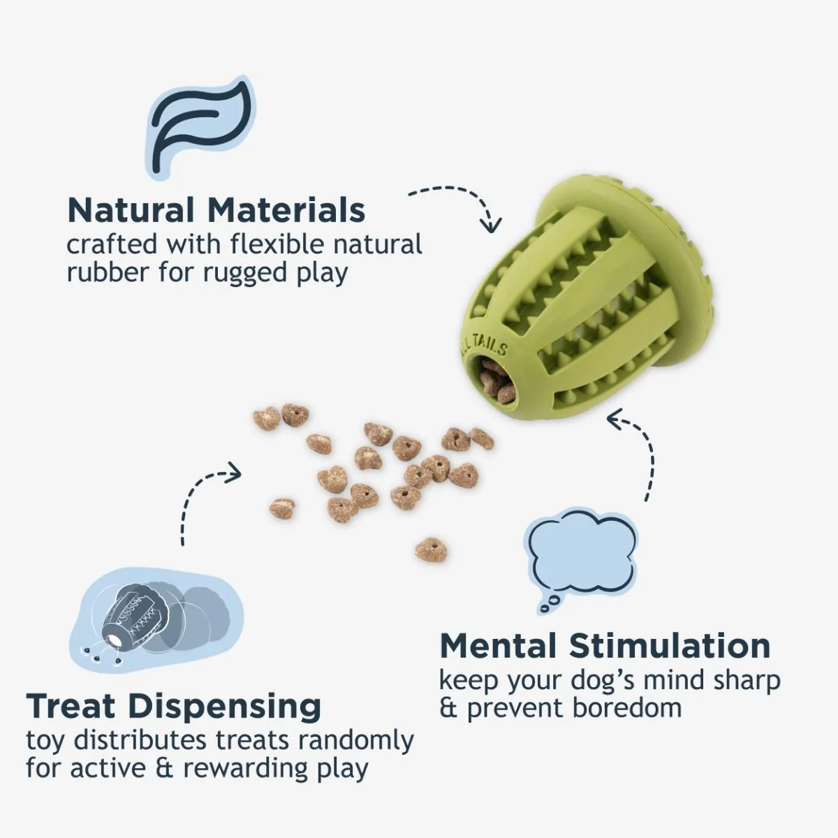 Natural Rubber Acorn Reward Dog Toy - additional image