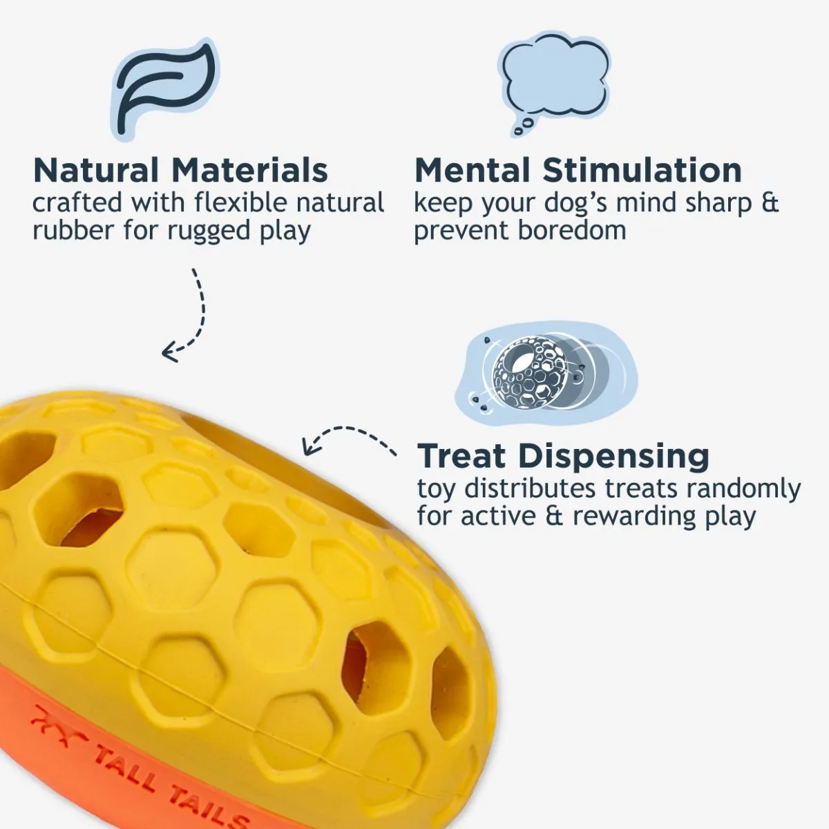 Natural Rubber Bee Hive Reward Dog Toy - additional image