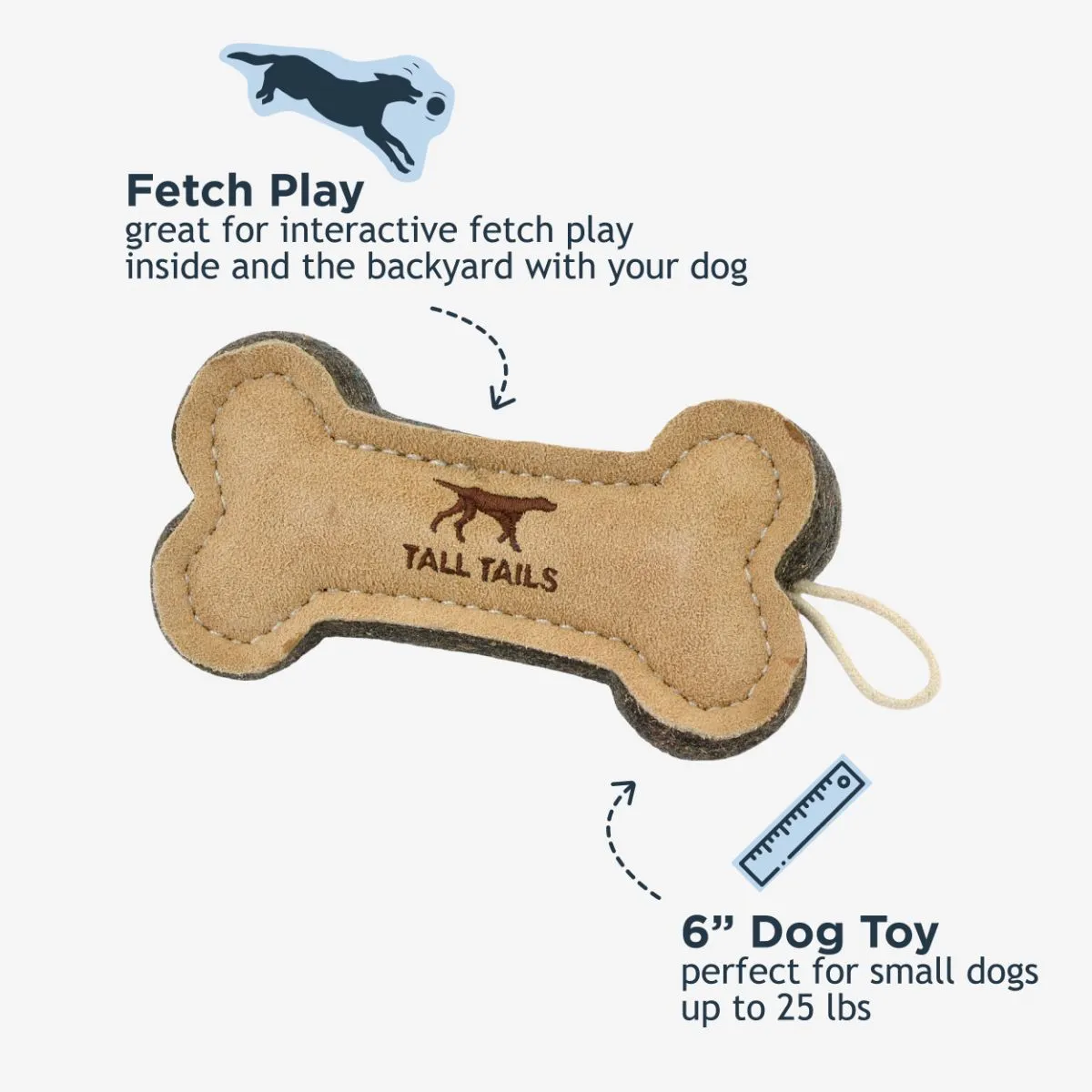 Natural Leather Bone Dog Toy - additional image