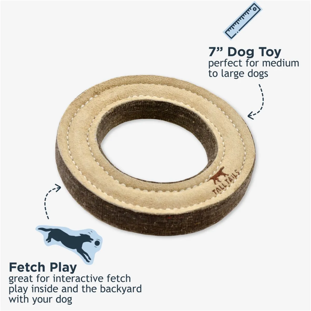 Natural Leather Ring Dog Toy - additional image