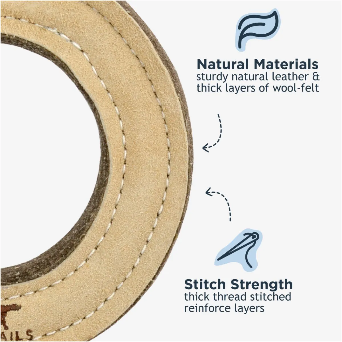 Natural Leather Ring Dog Toy - additional image