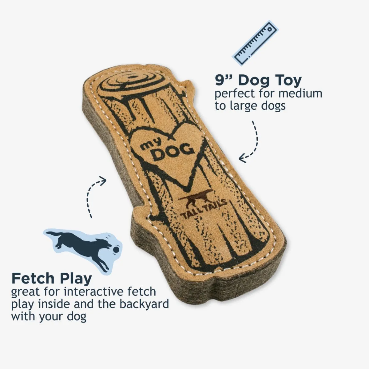 Natural Leather Love My Dog Log Toy - additional image