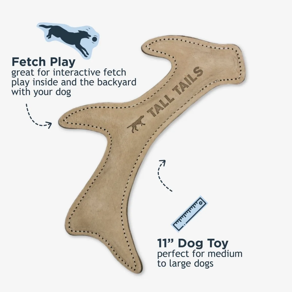 Natural Leather Antler Dog Toy - additional image