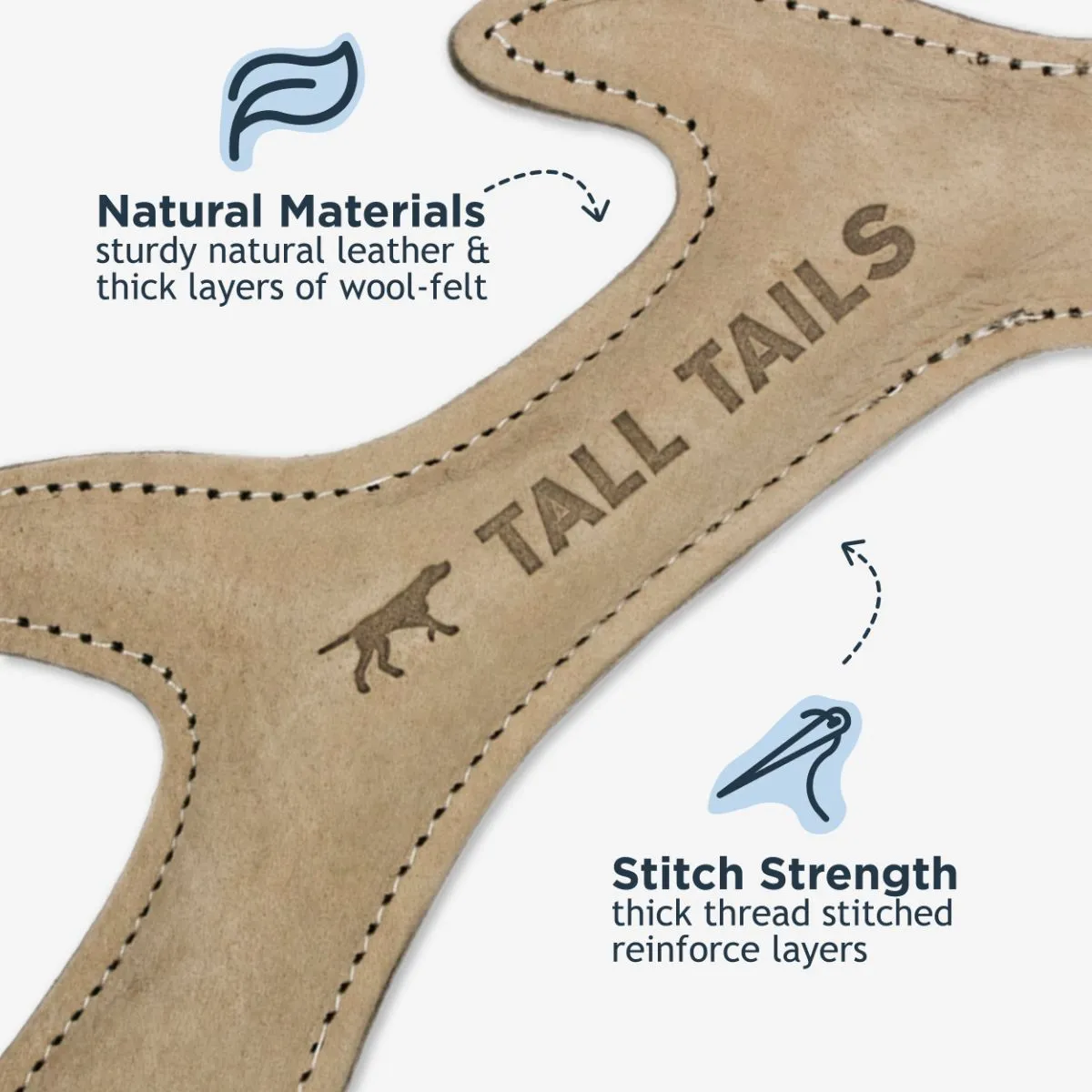 Natural Leather Antler Dog Toy - additional image