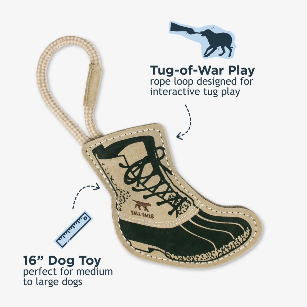 Natural Leather Boot Tug Dog Toy - additional image