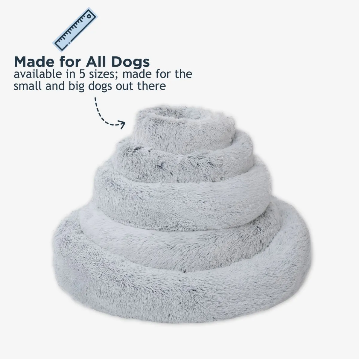 Grey Cuddle Donut Pet Bed  - additional image